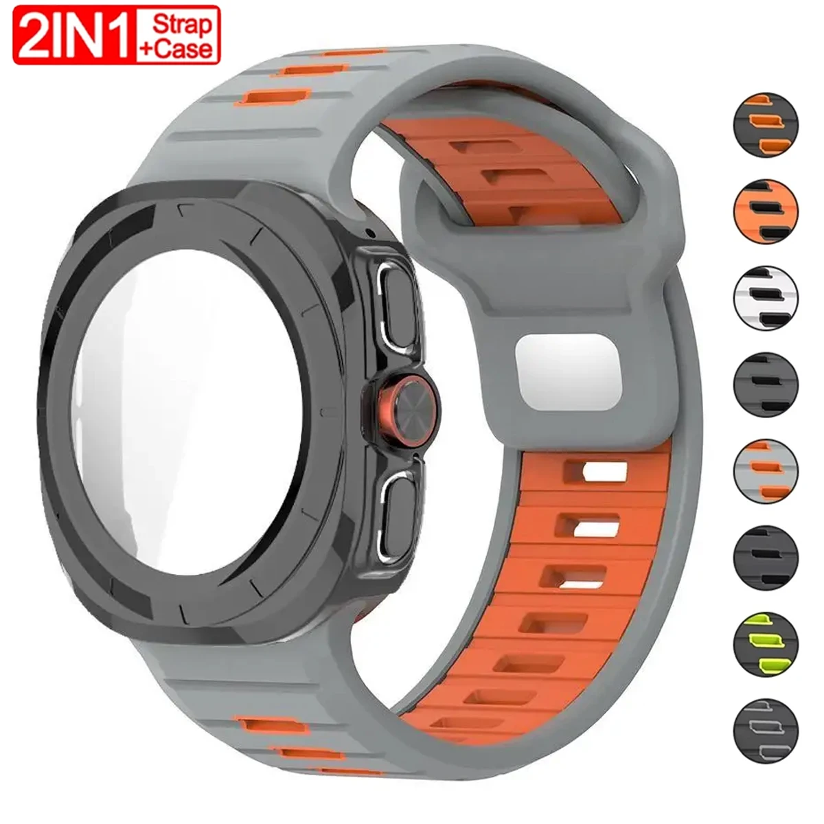 Case+Strap+Tempered Glass For Samsung Galaxy Watch Ultra 2025 47mm Strap Sport Watchband For Galaxy Watch 7 Ultra 47mm