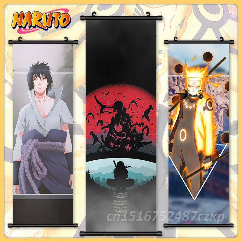 

Naruto Wall Artwork Uchiha Sasuke Hanging Scrolls Uchiha Itachi Canvas Mural Picture Painting Print Poster Anime Home Decoration