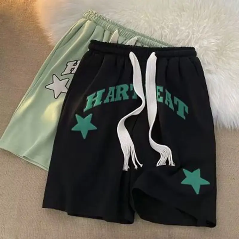 Summer Men Y2k Shorts Letter star Foam Print Shorts Casual Fashion Loose Sweatpants Gym Basketball Short Pants Streetwear 8XL