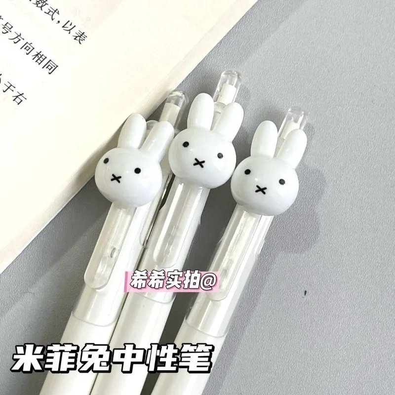 Niedlicher Miffy Einziehbarer Gelstift | Hochästhetischer Schnelltrocknender & Glatt Schreibender Stift | Großvolumiger Neutralstift für Schüler