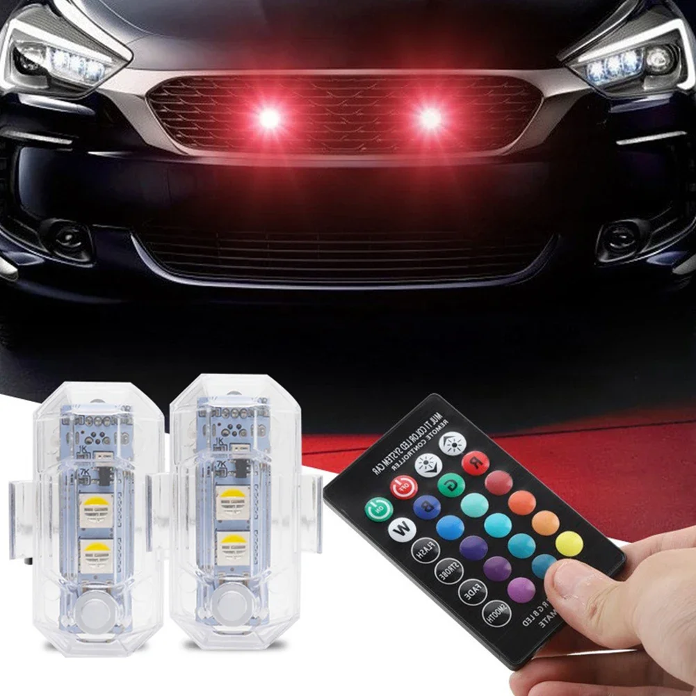 RGB LED Strobe Lights 7 Colors Car Motorcycle LED Flash Position Wireless Light Aircraft Airplane Helicopter Warning Lights