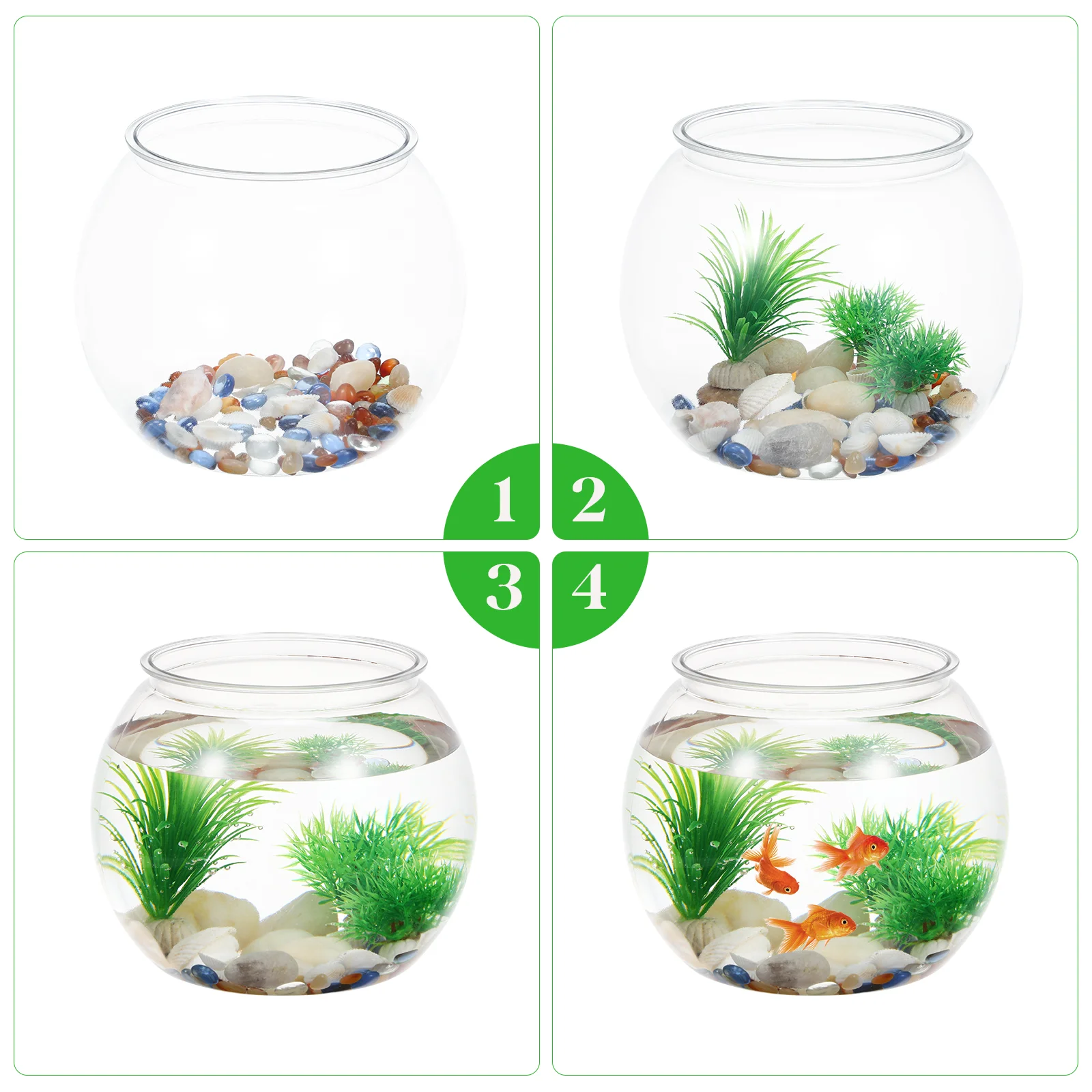 Goldfish Bowl Tanktops Desktop Round Bowls Betta Office The Pet Small Portable Holder Anti-falling Tanks Plastic