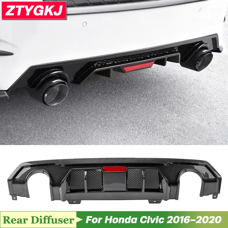 High Quality PP Material Rear Diffuser Bumper Lip For Honda Civic 10TH Sedan 2016-2020