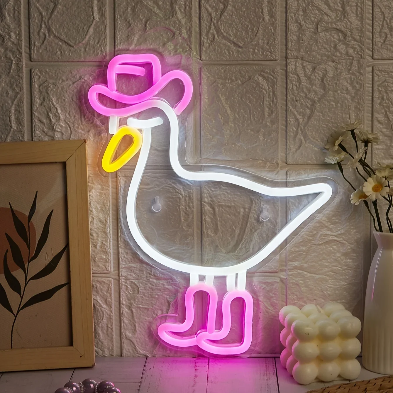 

"Unique Gift" Chi-Buy Duck Led Neon Sign - Multicolor Wall Decor For Bedroom, Game Room & More - Usb Powered Art Lighting