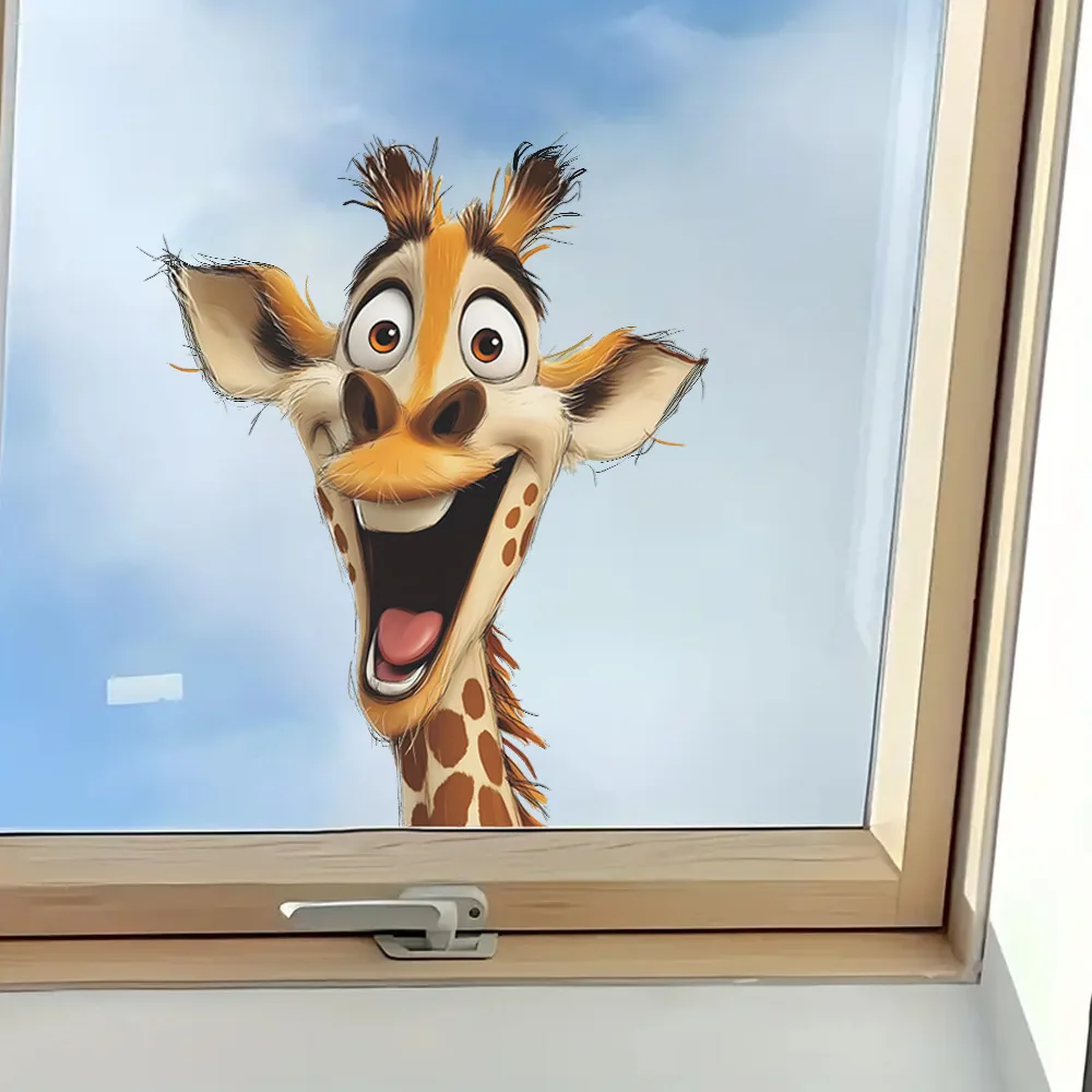 1pc giraffe theme wall stickers, stickers, suitable for living room, bedroom, study.