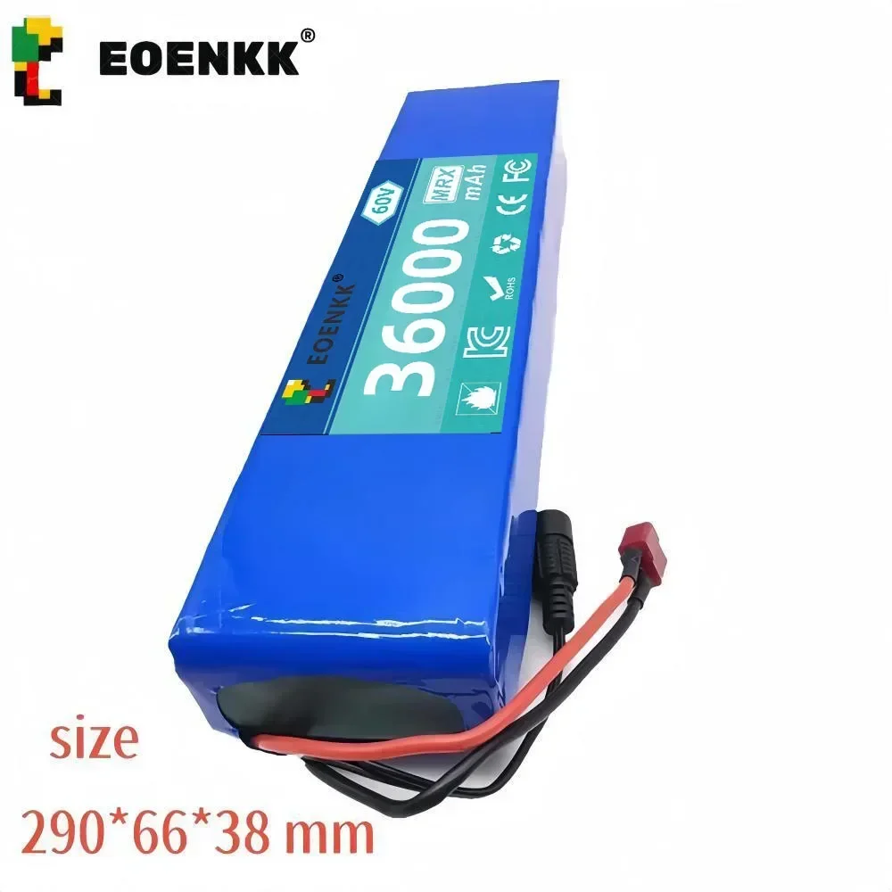 60V 16S2P 36000mah 18650 Lithium Ion Battery Pack 67.2V for Electric Bike Scooter Scooter Kids Car Built In 1000 Watt Bms