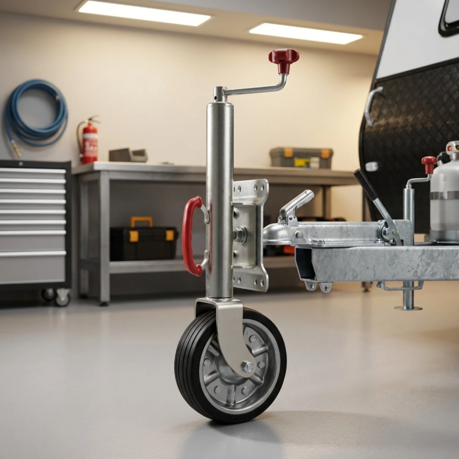 Trailer Stabilizer Wheel Galvanized Stabilizer Wheel with Swivel Bracket Trailer Jack with Swivel Mechanism Rustproof Hardware view 2