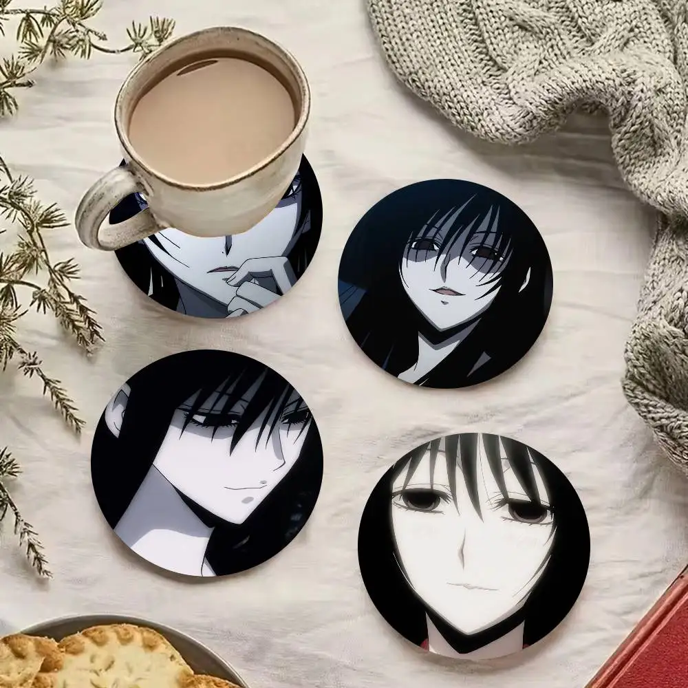 Posavasos de Anime Yamakabuki Otome XxxHOLiC, Antideslizante, Resistente al Calor, Divertida Decoración para Mesa de Comedor, Regalos para Cafetería y Restaurante
