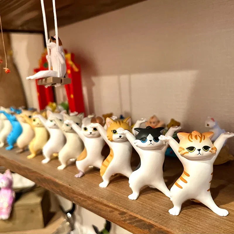 Original QUALIA Kawaii Gashapon Capsule Toy Enchanting Cat Penholder Figurine Desktop Decor For Kids Gift