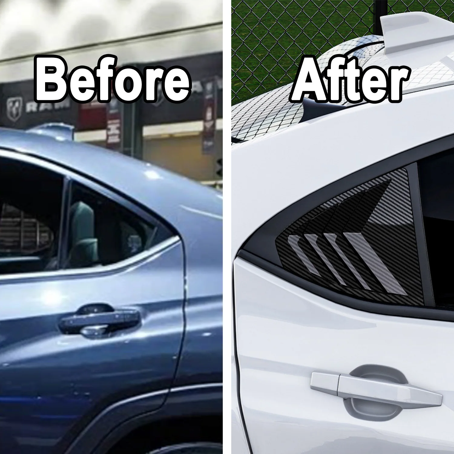

for Subaru WRX VB 2022-2026 ABS Rear Quarter Window Louver Covers Trim Stickers 2pcs