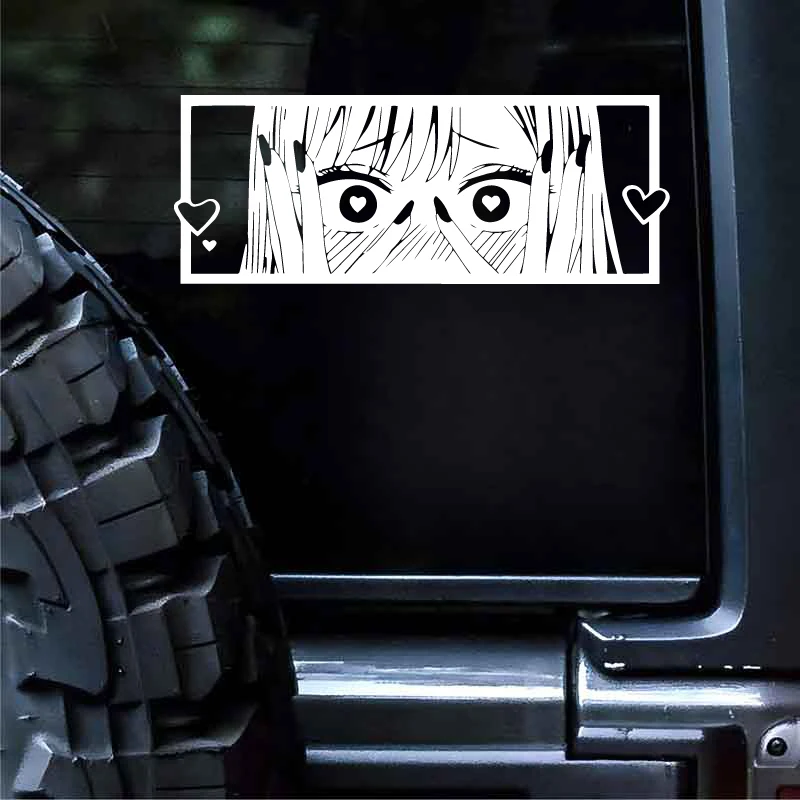 Style High Quality for Windows,For A Unique Look Shy Anime Girl with Love Eyes Decal,jdm Style Japanese Anime