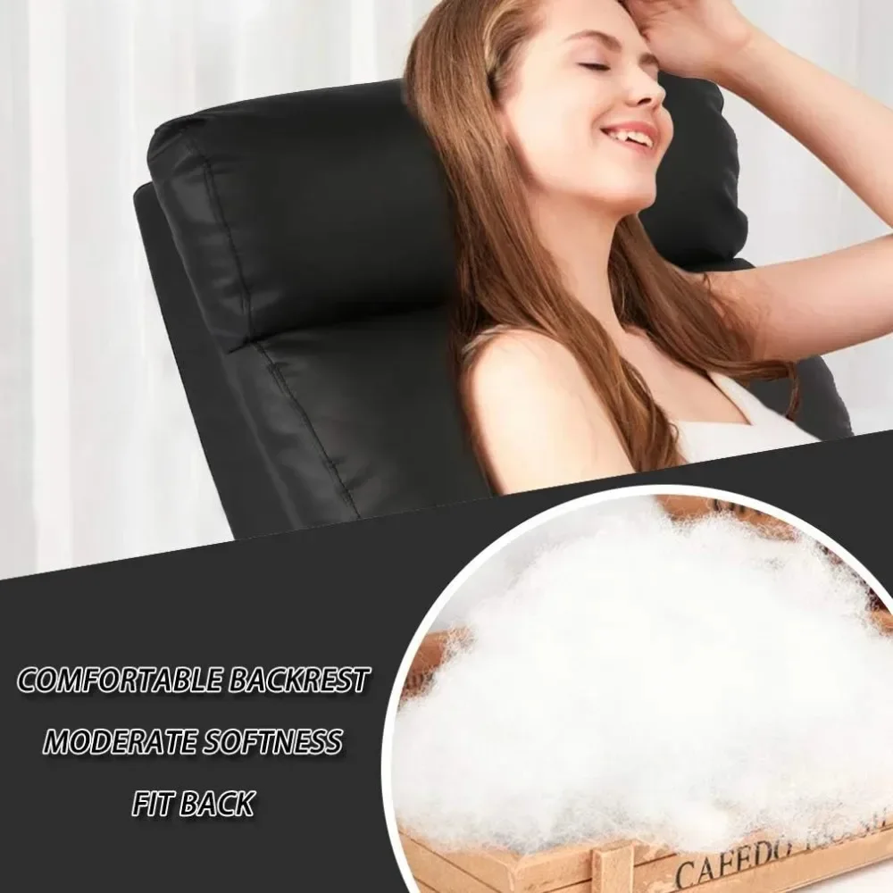 Massage Reading Chair Winback Single Sofa Home Theater Seating Modern Reclining Easy Lounge with PU Leather Padded Seat Backrest