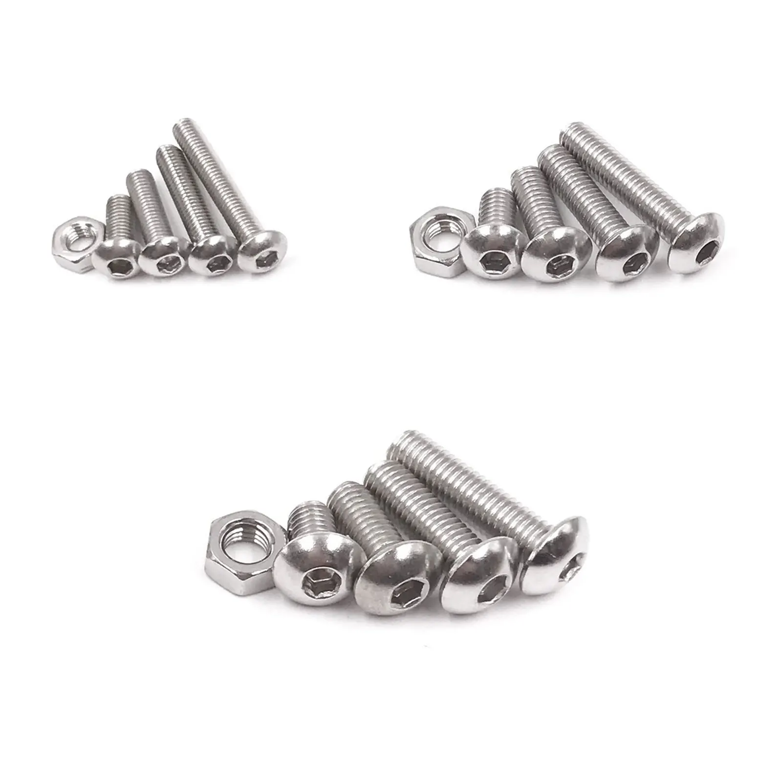 

440pcs Socket Head Screws Nuts Kit Stainless Steel Metric Fasteners Assortment Truss Bolt Fixing Component