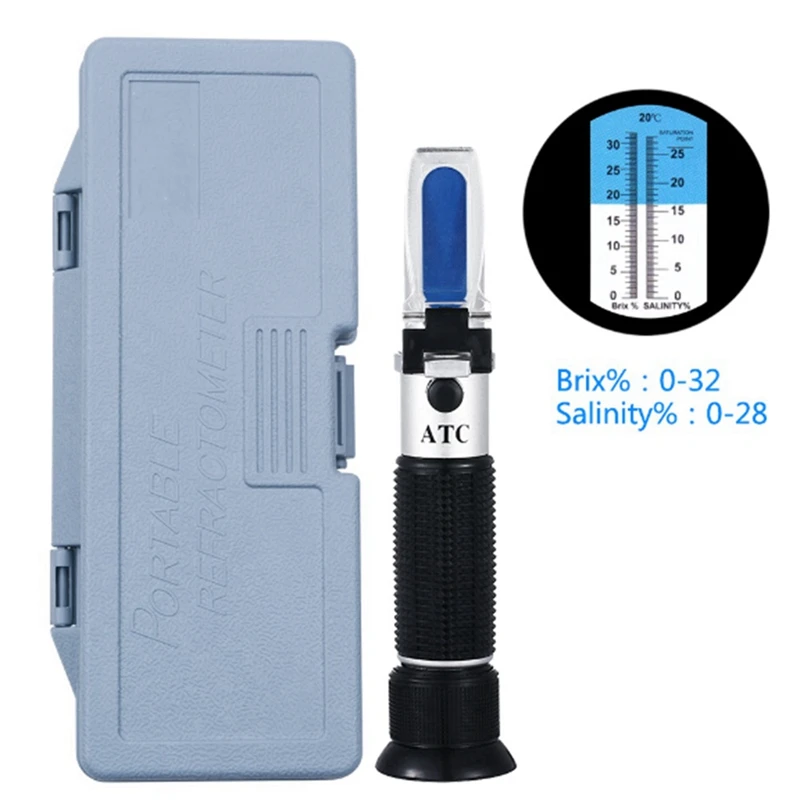 2X Brix Refractometer With ATC Dual Scale - Specific Gravity & Brix Hydrometer In Wine Making