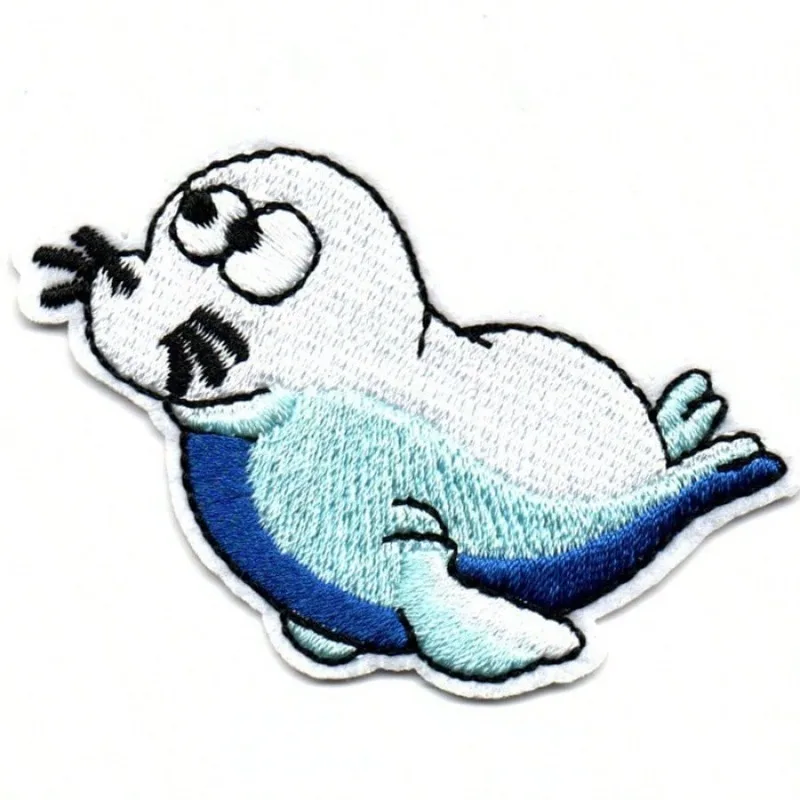 2Set Cartoon Sea Animals Clothes  Patch Embroidery Patch Children's Clothing  Embroidery Sew Iron on Patch Badge Bag