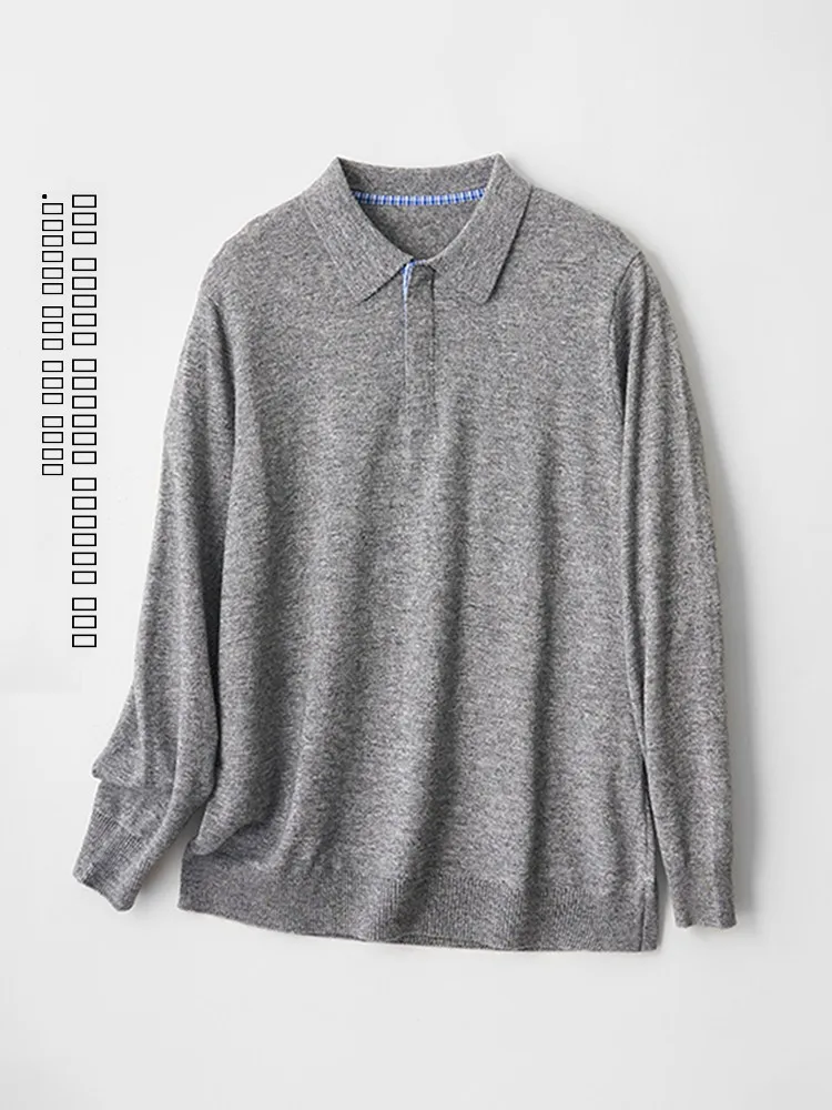 

Warm Woolen Men's Base irt Faionable Busin Sle Turn-down Collar Inner Wear Autumn Winter New Arrival Soft Comfortable