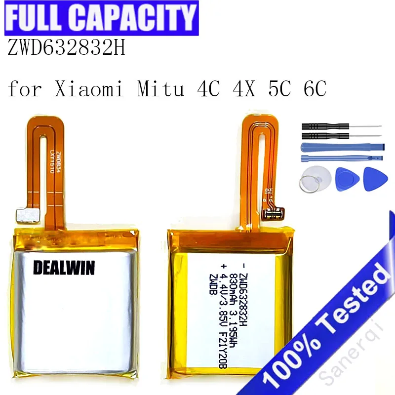 

ZWD632832H Battery for Xiaomi Mitu 4C 4X 5C 6C Smart Watch New Li Polymer Rechargeable Bateria + Tools