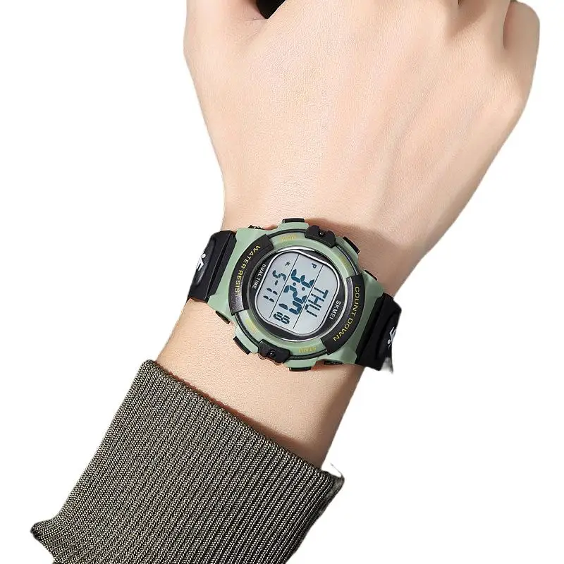 SkmeiTeen Watch Мужские электронные часы для занятий спортом на открытом воздухе Многофункциональные водонепроницаемые светящиеся электронные часы