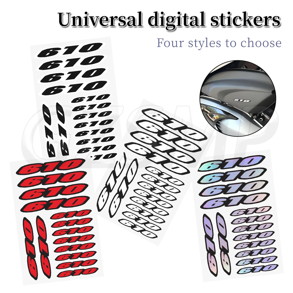 Number 610 Motorcycle Digit Stickers Motorcross Body Universal Deco Decal Fit for HUSQVARNA TE SM 610 IE