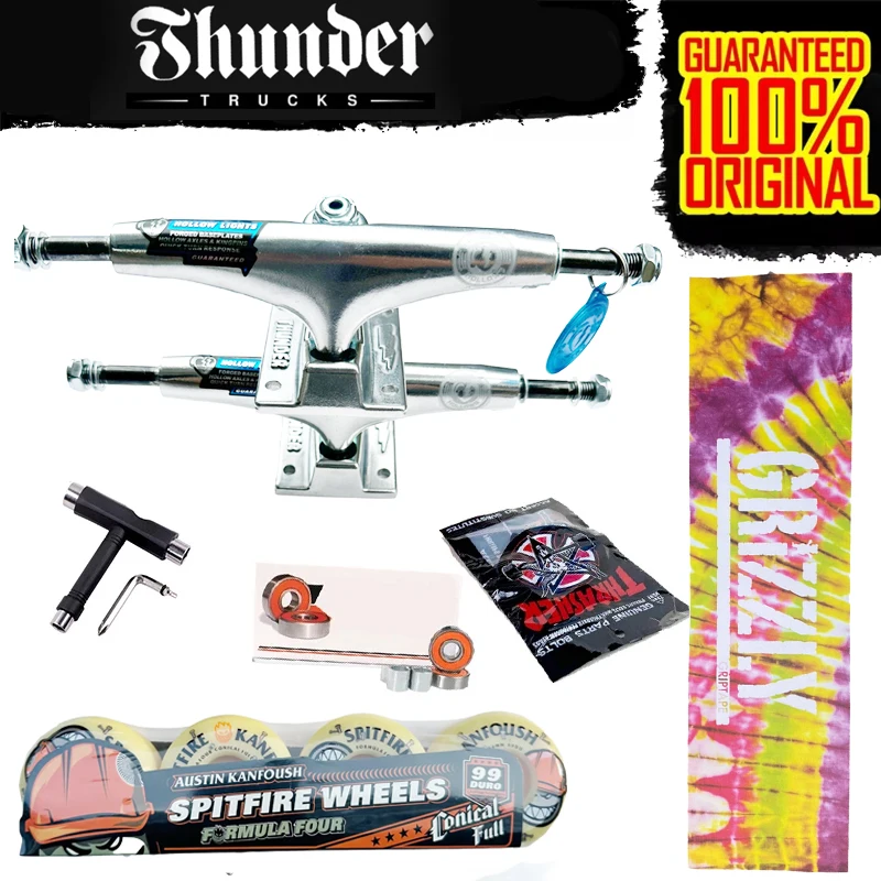 عجلة التزلج SPITFIRE شاحنات الرعد المزورة، نوعية جيدة، محامل فولاذية من الكروم الاحترافي، شريط قبضة، 5.25 بوصة