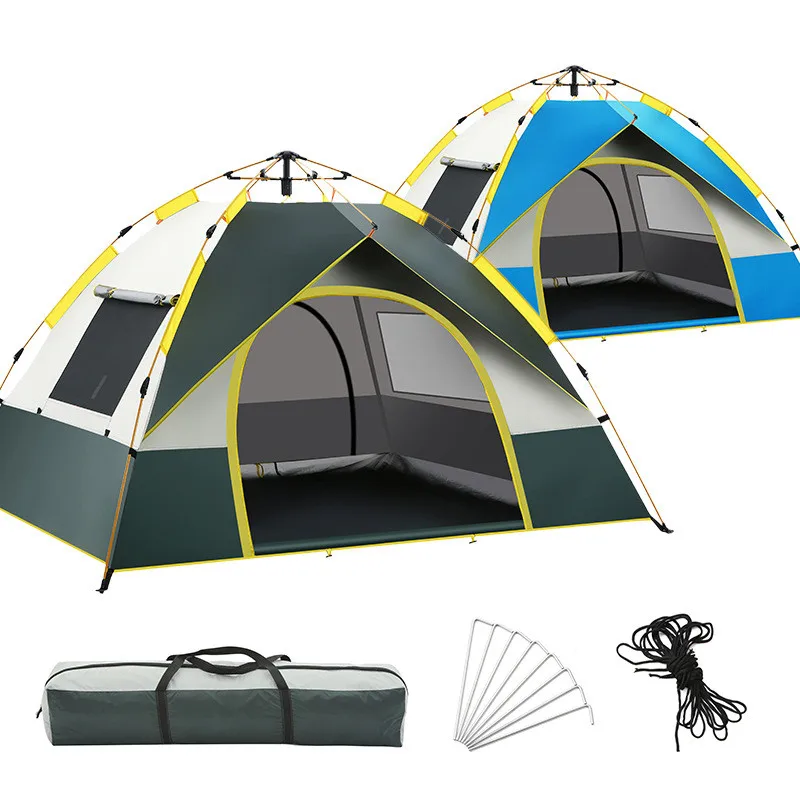 Portable Outdoor Camping Tent, Automatic Opening, Sun Shading, Rain Protection, No Installation, Travel, 3-4 People