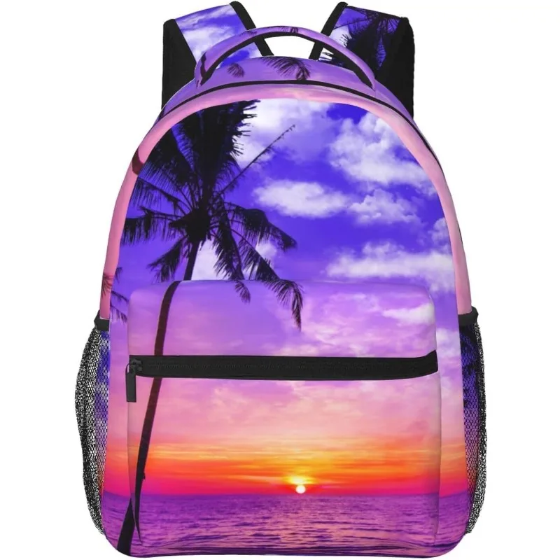 

laptop bag back to school Hawaii Beach Evening Sunset Lightweight Laptop Backpack Lightweight Multipurpose Travel Casual Daypack