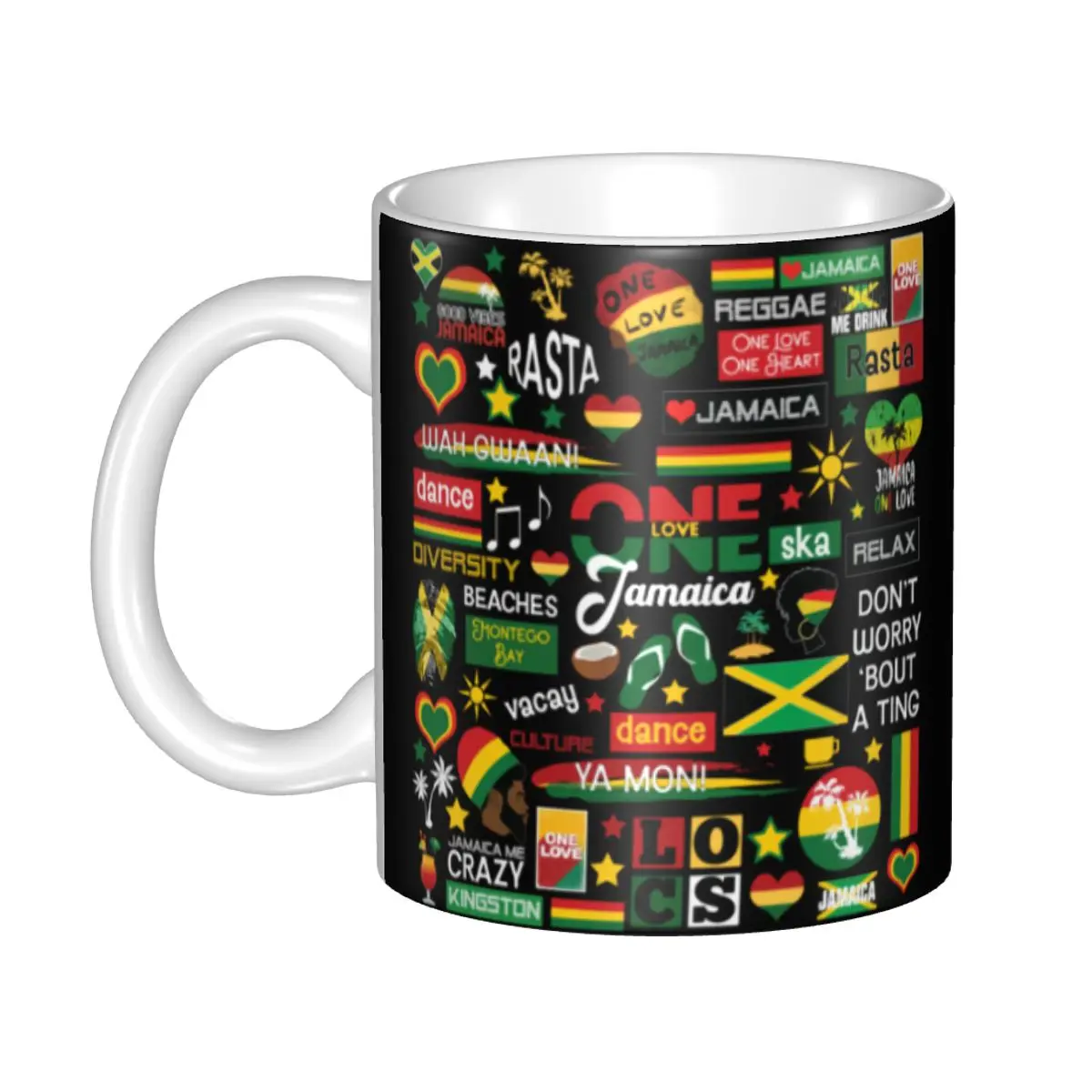 DIY Every Little Thing Gonna Be All Right Ceramic Mugs Personalized Jamaica Flag Coffee Cups Creative Present