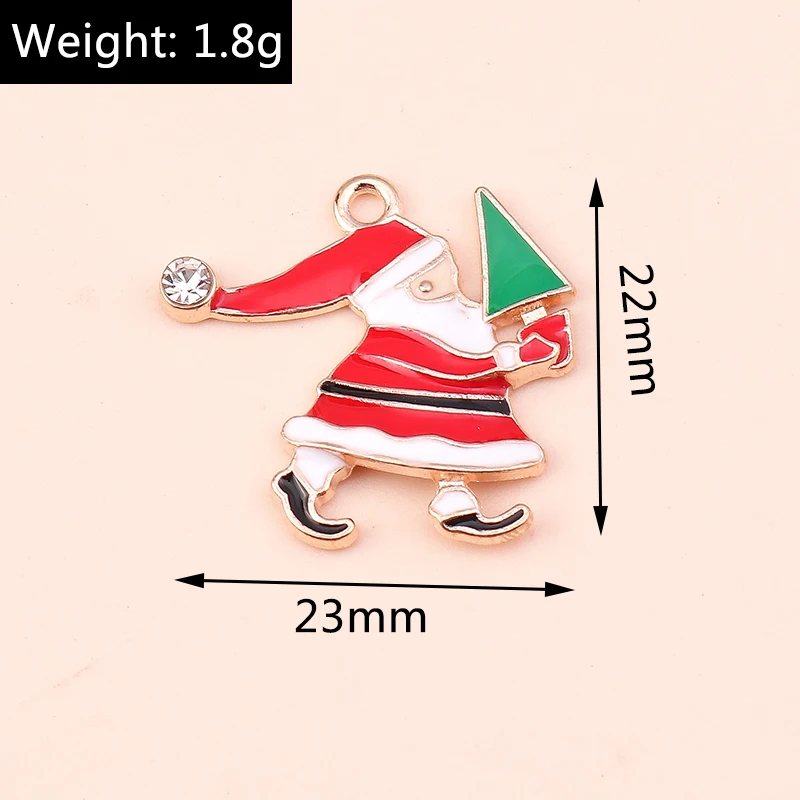10 Stück Mix süße Weihnachtsmann Charms Emaille Weihnachten Schneemann Stiefel Charms Anhänger für Schmuckherstellung DIY Ohrringe Halskette Geschenke – Detail 10