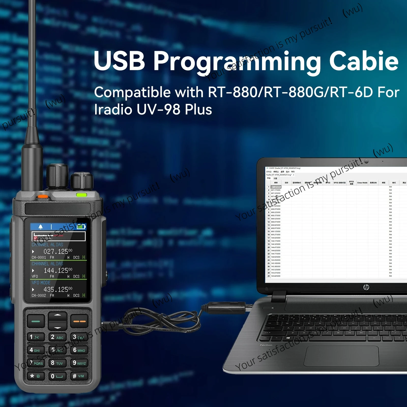 USB programming cable Type-C interface for Radtel RT-880G RT-6D UV-98 plus R5000 R6000 Ham radio