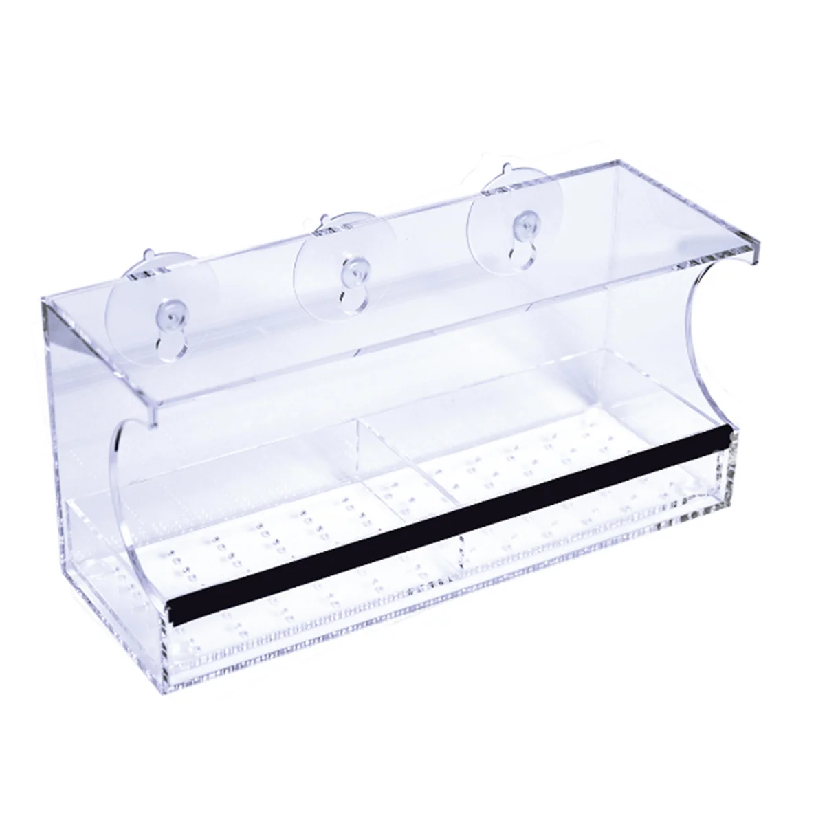 

Large Capacity Window Bird Feeder Extra Thick Acrylic Suction Mount Wild Bird Feeding Station With Drain Holes