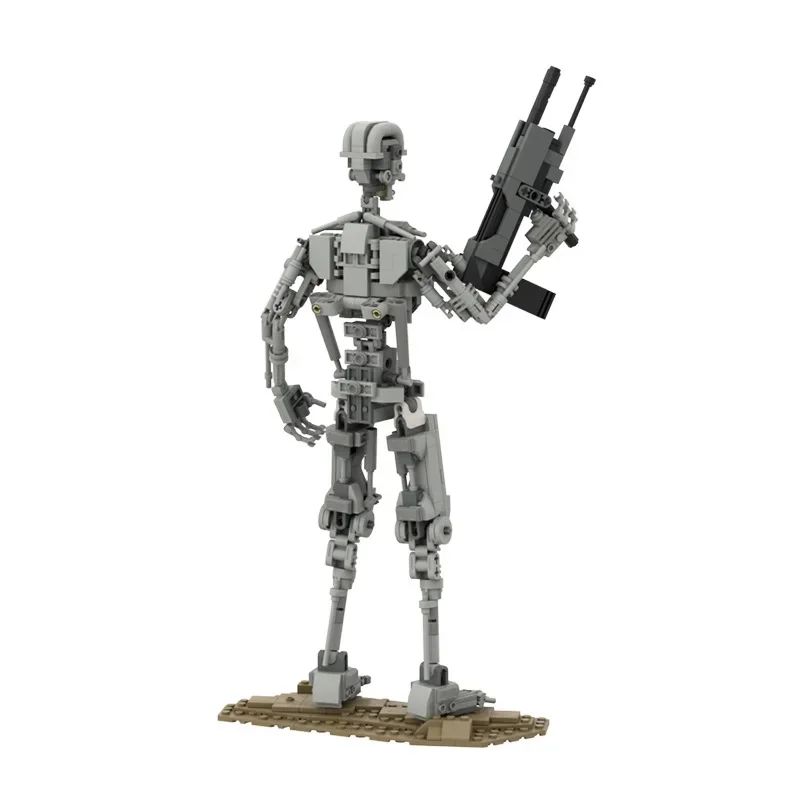 MOC 클래식 영화 터미네이터 메카 로봇 T-800 블록 세트 지능형 금속 뼈 로봇 브릭 장난감 어린이 선물