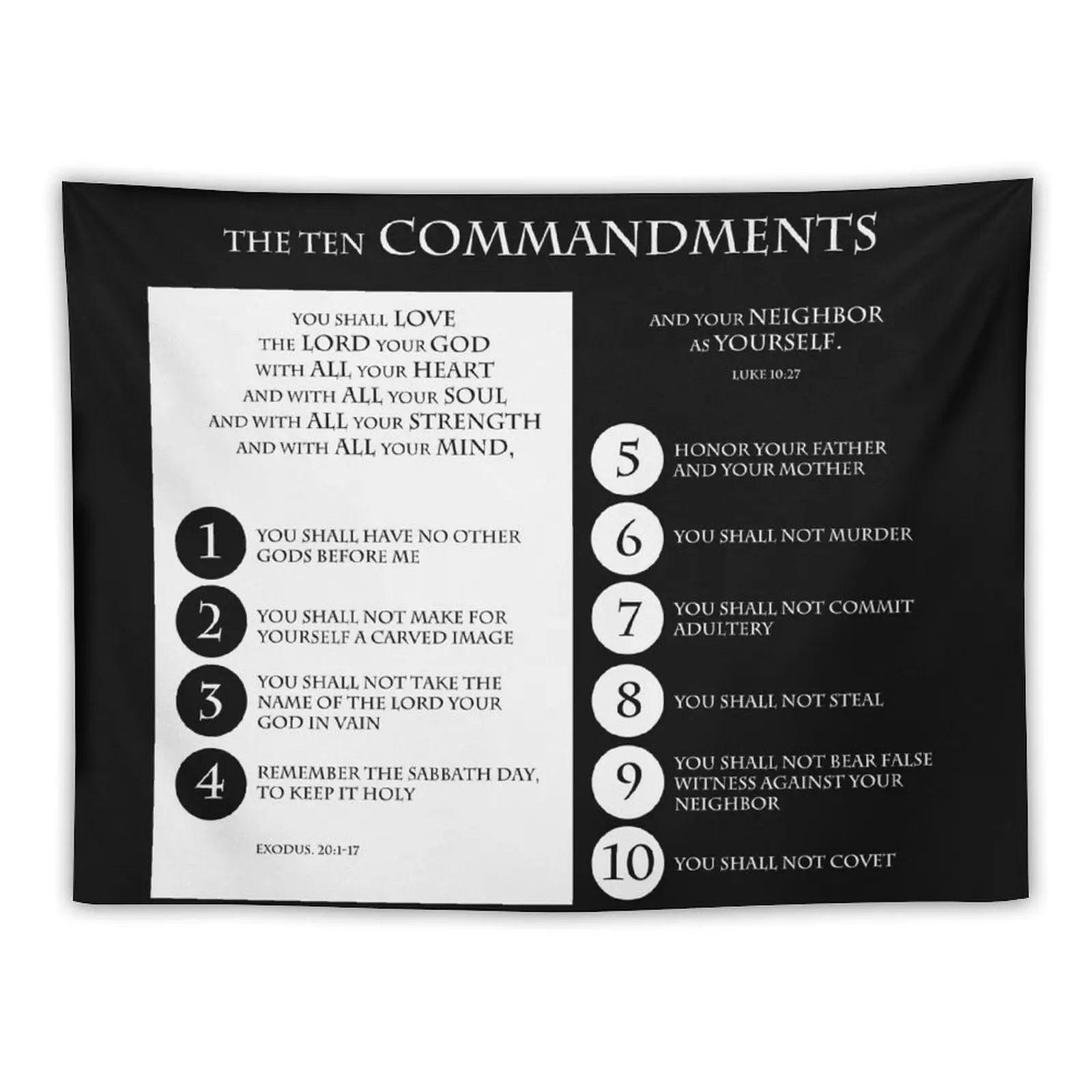 The Ten Commandments in English Tapestry Aesthetic Room Decoration Living Room Decoration Room Decor Decoration Wall Tapestry