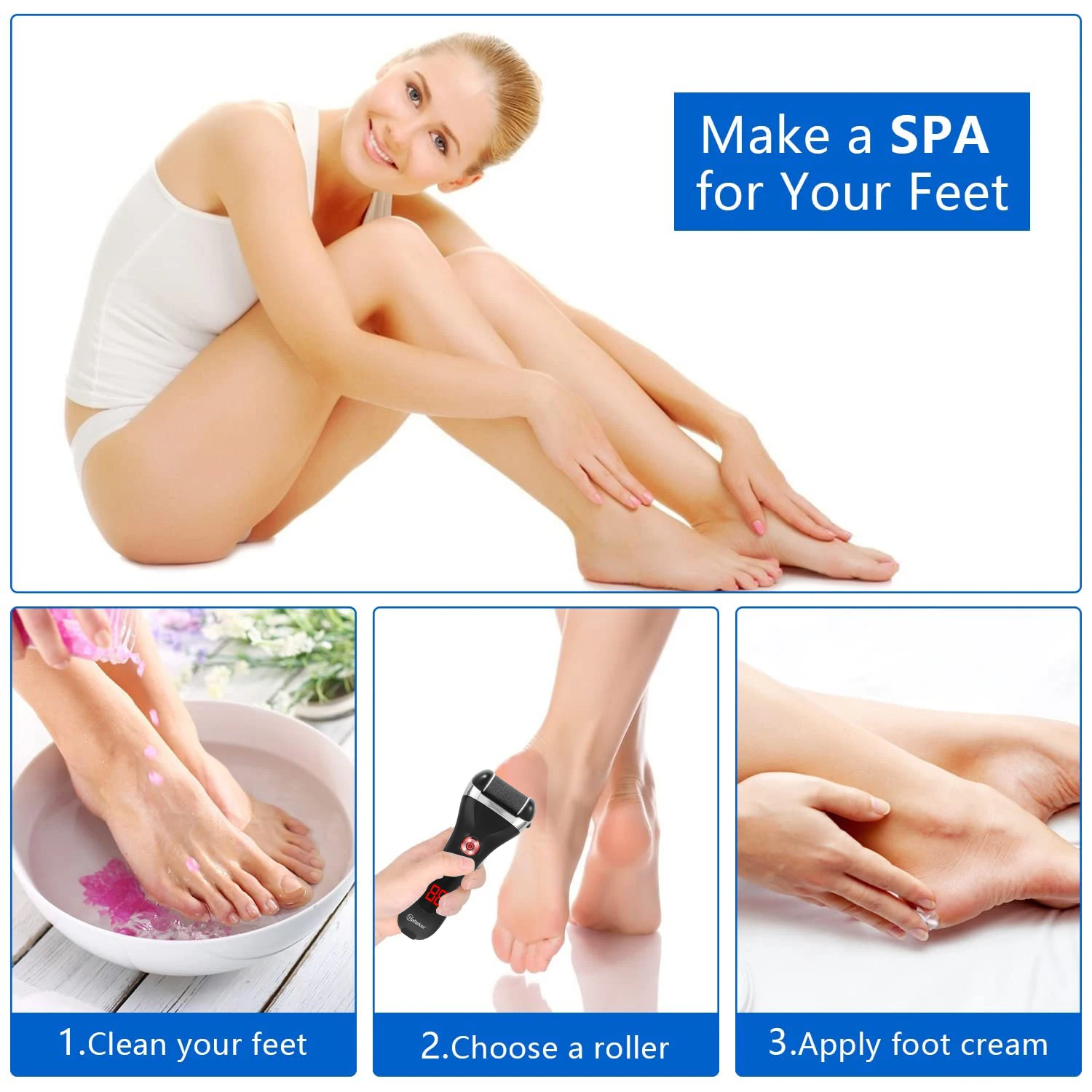 Hatteker Foot Care Tool Heads Hard Skin Remover Refill Replacement Rollers Compatible with Scholls File Feet Beauty Tools