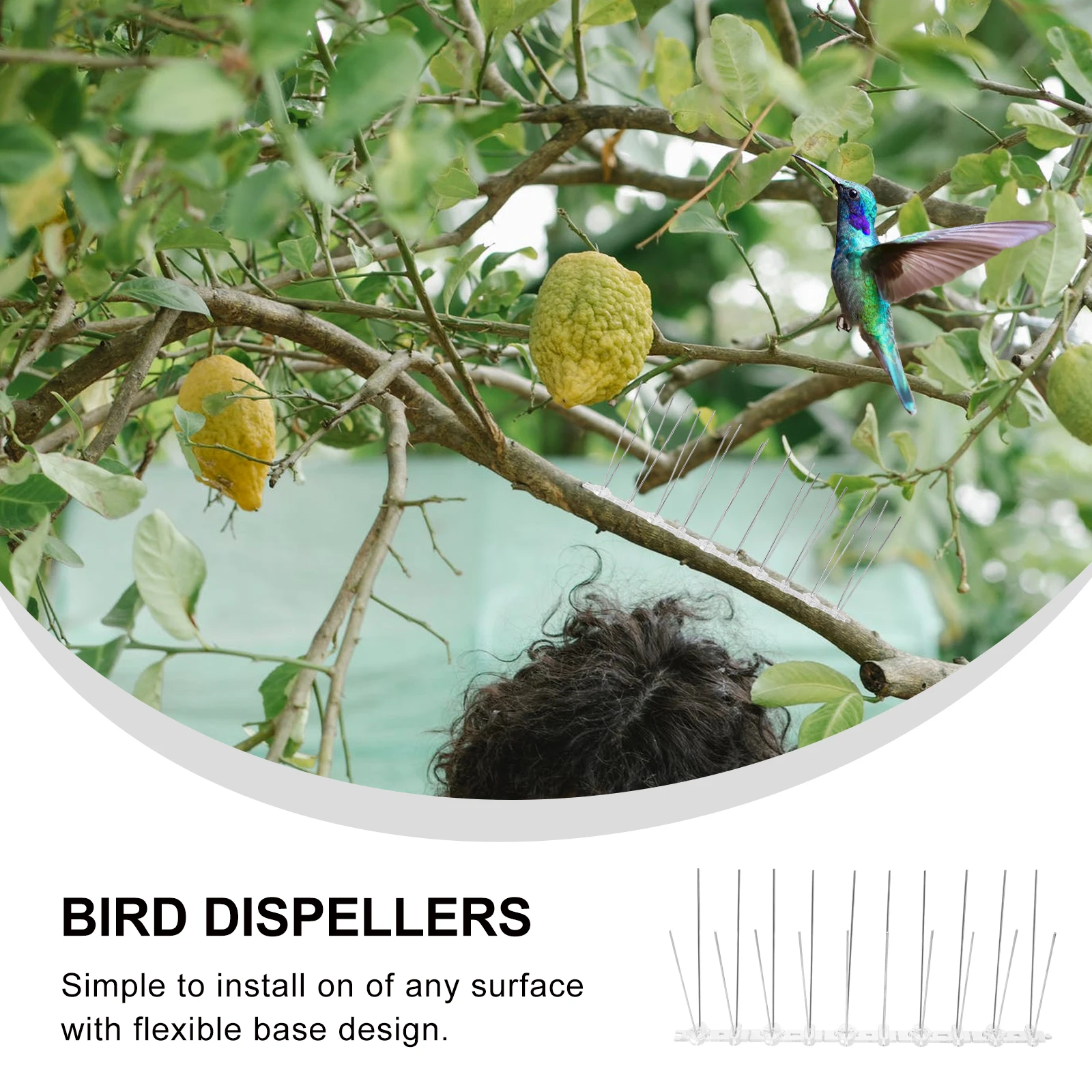 

2PCS Bird Durable Flexible Base Garden Balcony Repellers Anti Bird Thorn for Home Roof Fence
