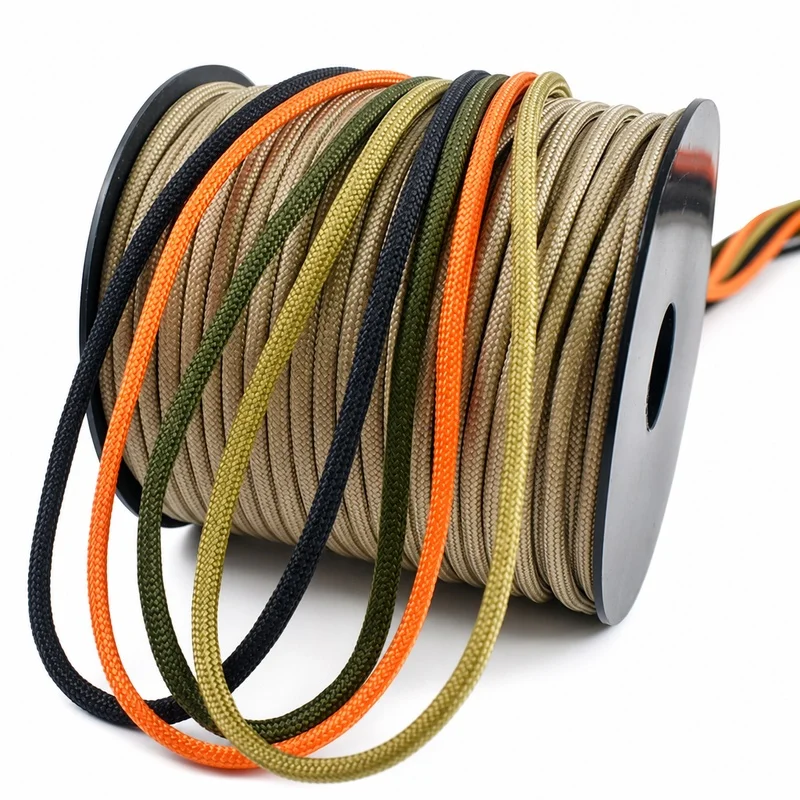 Corda de Paraquedas 550 de 4mm, 10-50 Metros, Corda de Sobrevivência, Corda Trançada para Acampamento, Kit de Cordas Paracord, Acessórios para Fabricação de Pulseiras