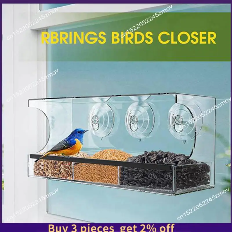 

COME 2Pcs Window Birds Feeder With Sucker, Outdoor Transparent Window Bird Feeder, Transparent Bird House, Garden Decoration Dur