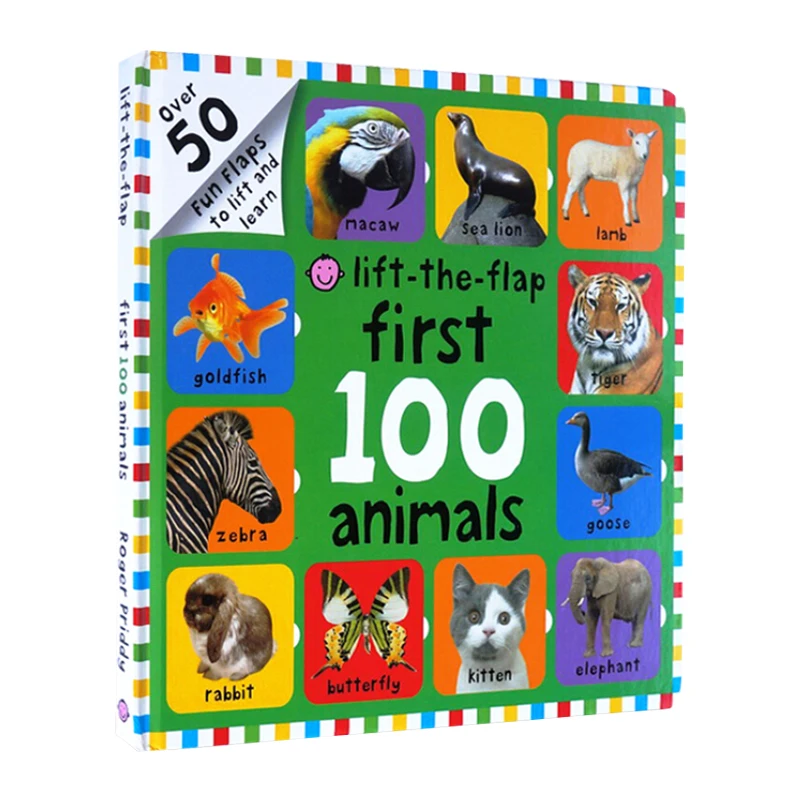 First 100 Animals Lift-The-Flap, Baby Children's books aged 1 2 3, English picture book 9780312517526