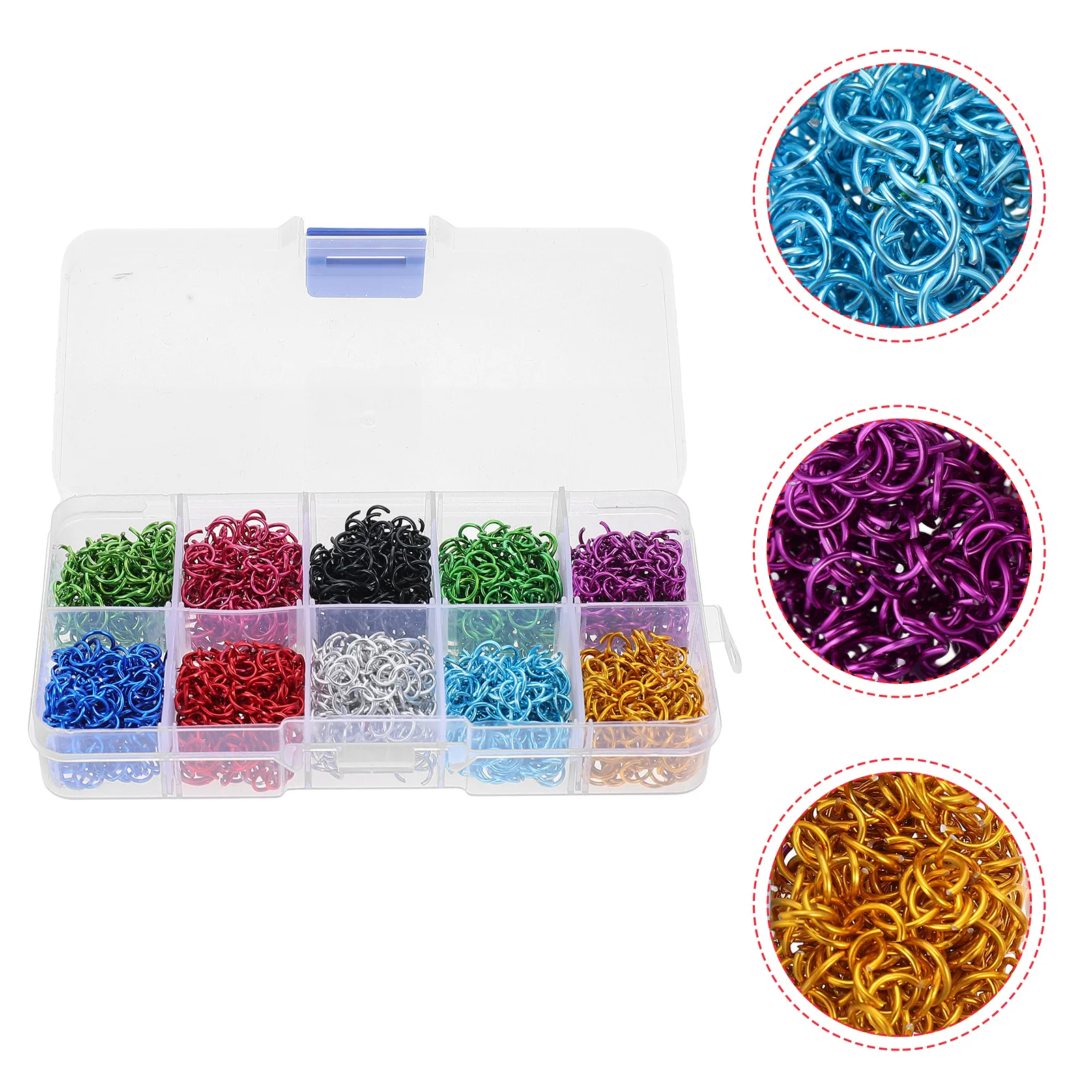 

250pcs Colored Aluminum Rings Sturdy DIY Open Jump Rings Jewelry Making Necklace Bracelet Craft Project Supplies Round