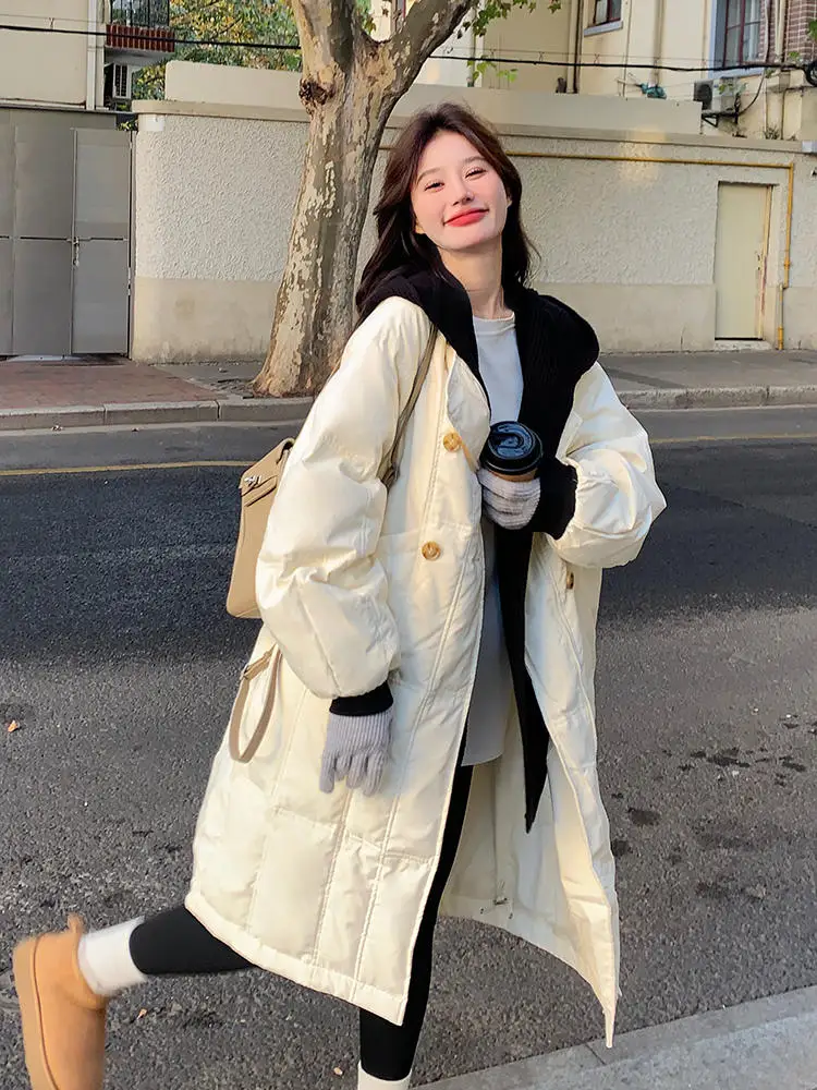 한국 스타일 루즈핏 두꺼운 여성용 캐주얼 코트 및 외투 자켓