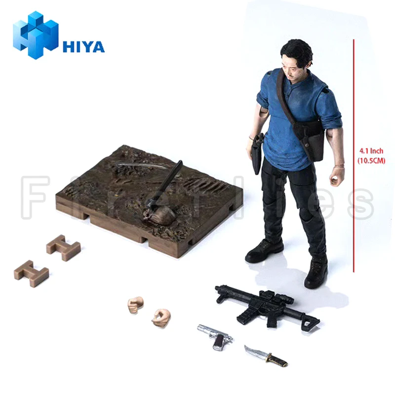 [الطلب المسبق] 1/18 HIYA 3.75 بوصة لعبة أنيمي رائعة من سلسلة Mini The Walking Dead Glenn