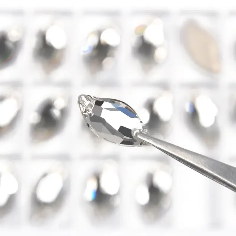 CTPA3bI ورقة K9 يتوهم الزجاج خياطة على أحجار الراين كريستال AB/واضح/الذهب الخياطة ستراس للمجوهرات فستان الزفاف أكياس الملابس #5