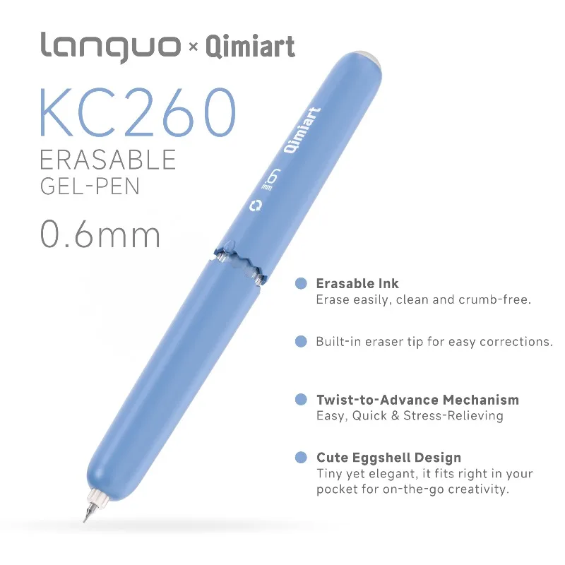 LANGUO 9/45 Kolorów Ścieralny Długopis Żelowy 0.6mm Multi Seria Łatwe Ścieranie Obrotowy Zaawansowany Płynny Pisanie Artykuły Szkolne Biurowe Artykuły Papiernicze — zdjęcie produktu 2