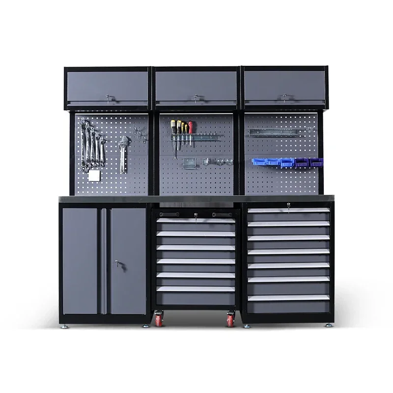 Workshop Heavy Duty Work Bench Tool Cabinet with Drawers Metal Garage Storage Tool Box Cabinet 2024 Hot Sale