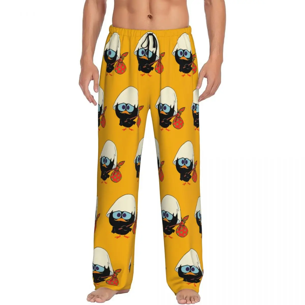 

Custom Calimero Pajama Pants Men's Cute Cartoon Sleepwear Lounge Sleep Bottoms Stretch with Pockets