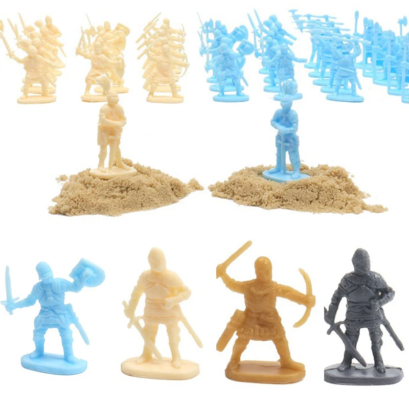 

25-100PCS Soldier Model Archaic Swordman War Scene DIY Models Medieval Knight Soldier Role-Playing Props School Rewards Gift ZYF