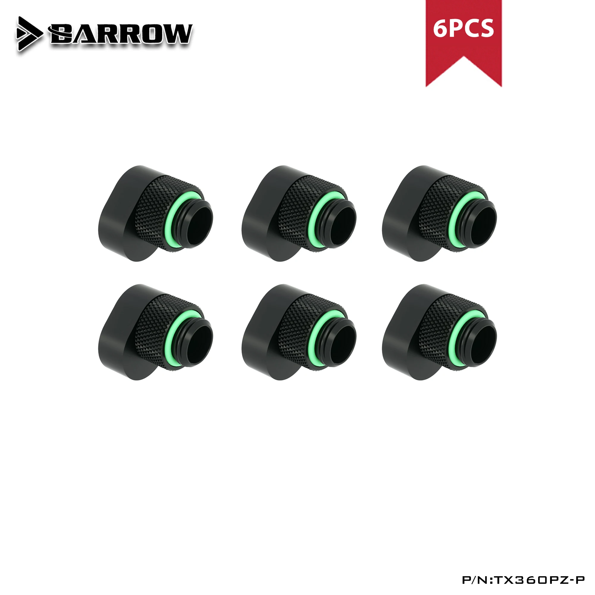 Barrow 2/4/6pcs 360 gradi 6mm raccordi Offset rotanti, filettatura G1/4, maschio POM a raccordi estensore femmina, TX360PZ-P