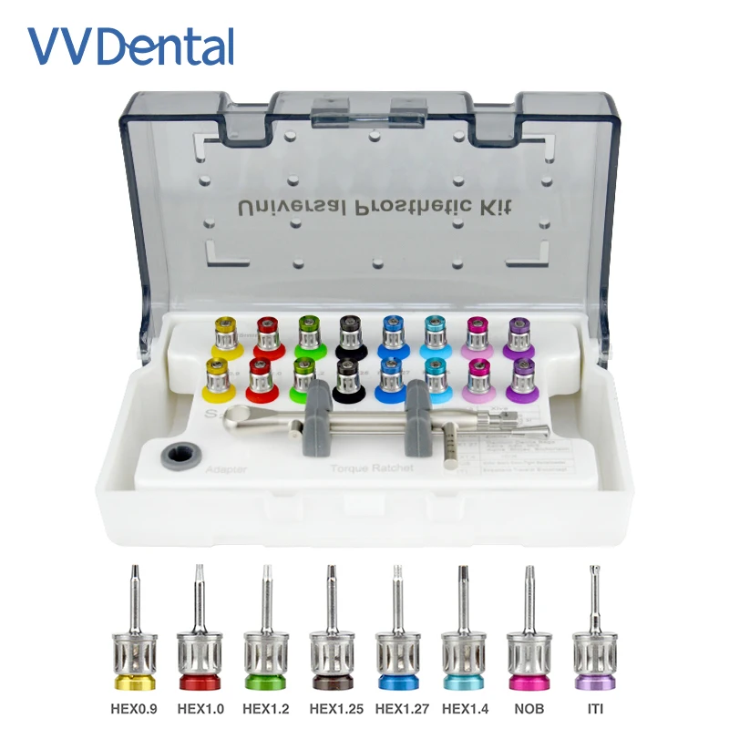 

16Pcs Dental Implant Screw Driver Colorful Torque Wrench Ratchet 10-70NCM Universal Restoration Tools Kit Dentistry Repair Tool