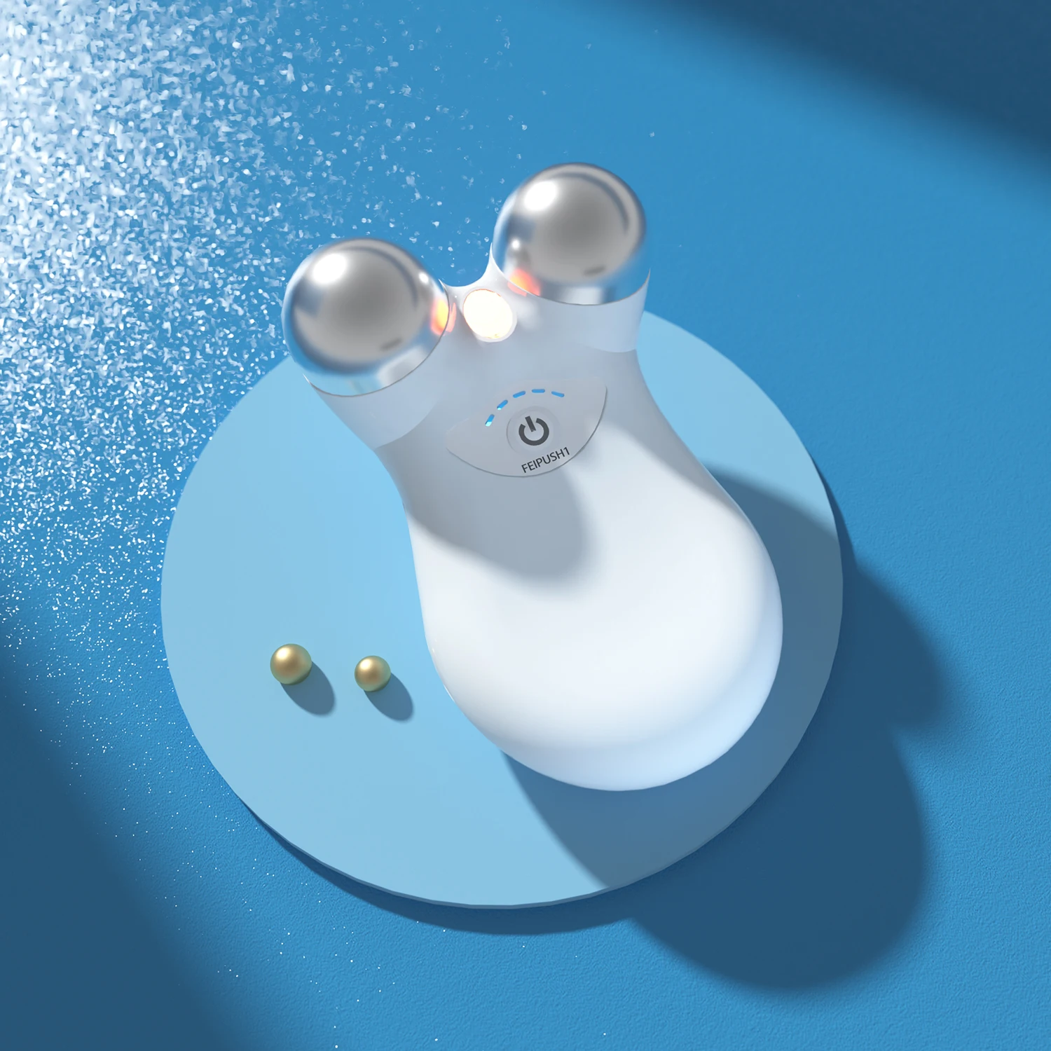 EMS マイクロカレントフェイスマッサージステンレス鋼ダブルヘッド RF 治療マッサージャースキンリフティング引き締め美容機器