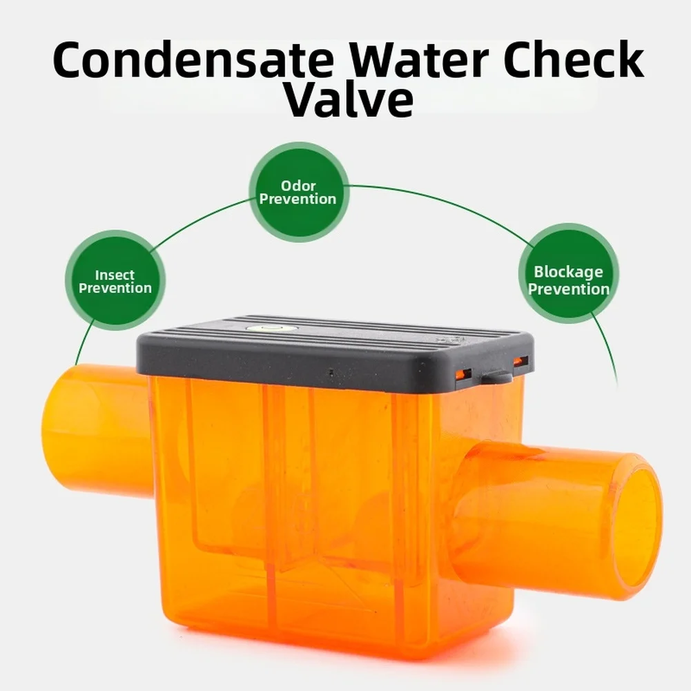 25mm 32mm PC Air Conditioner Drain Check Valve, Anti‑Smell Backflow Trap Prevent Sewer Water Reverse Flow For HVAC Condensate