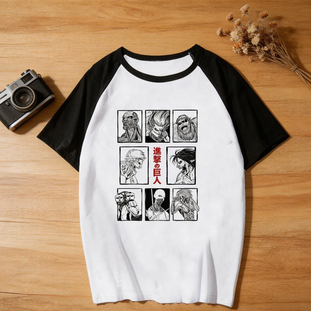 Attack on Titan t-shirt shoujo Psychedelic clearance sales y2k top tees japanese summer scene